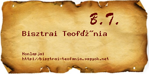 Bisztrai Teofánia névjegykártya